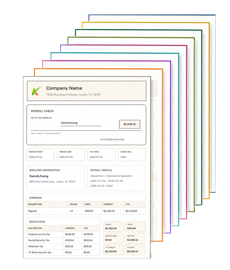 Professional Earnings Statement