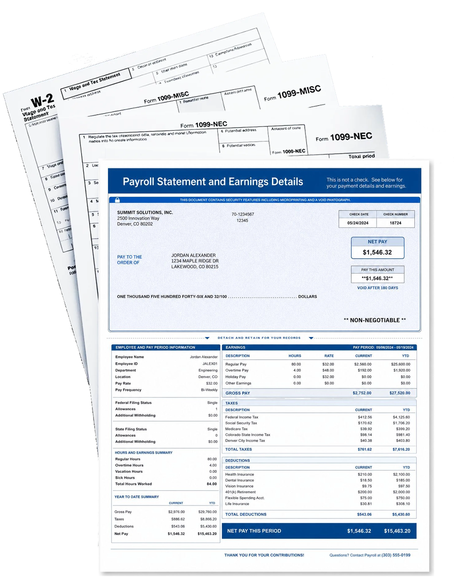 Premium paystub — watermarked preview