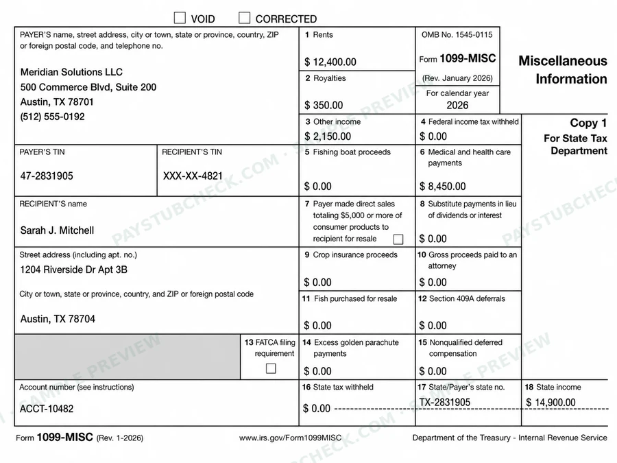 1099-MISC form preview