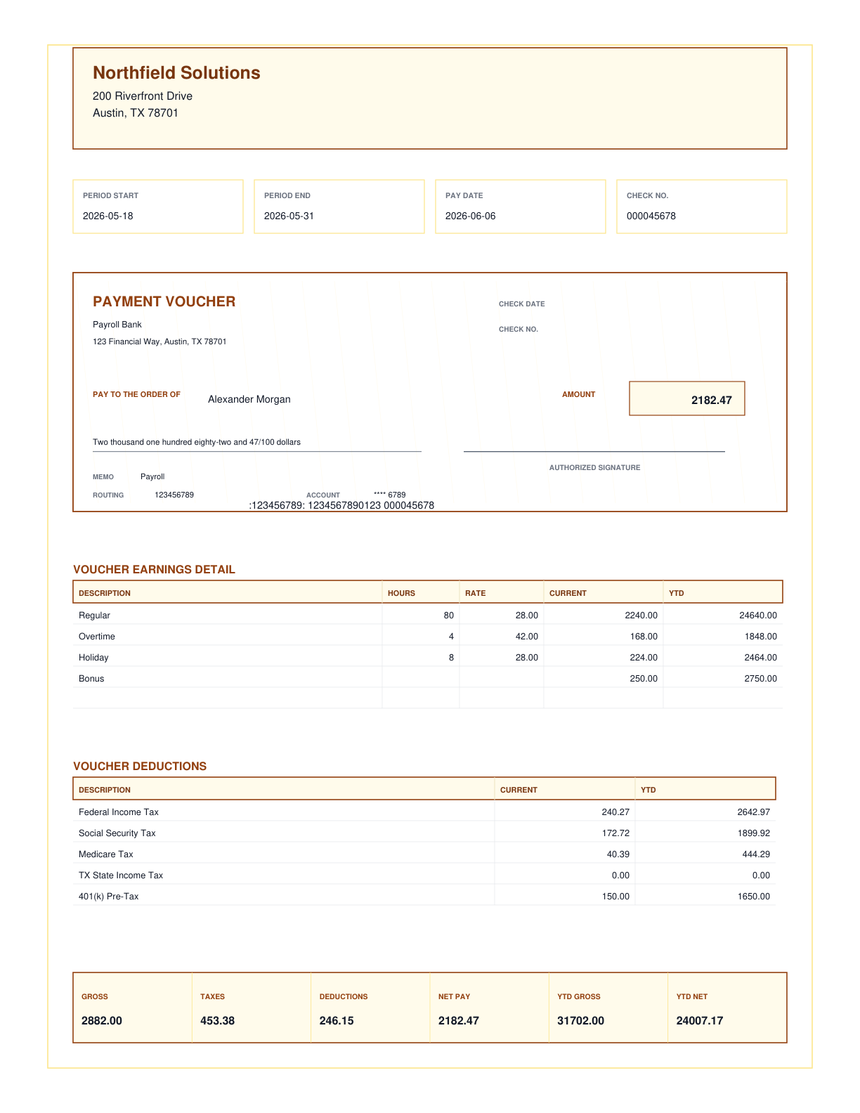 Premium Bank-Style Check Voucher template